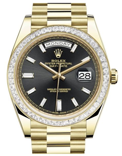 rolex day date black dial replica|rolex presidential 40mm diamond bezel.